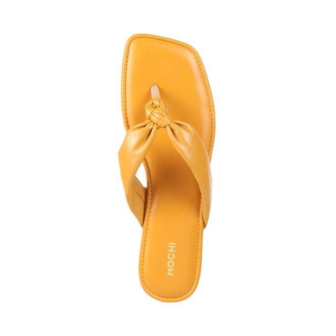 Mochi Women Yellow Casual Slippers (SKU: 32-1762-33-37)