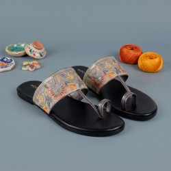 Mochi Women Black Ethnic Slip Ons