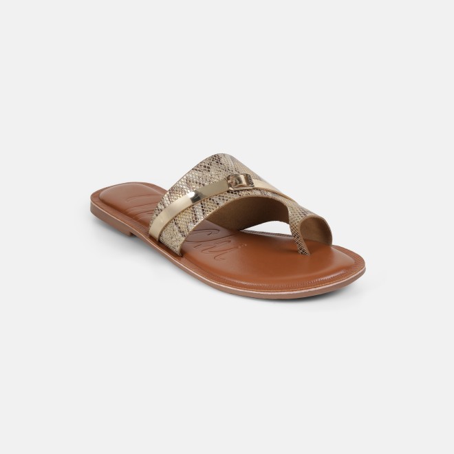 Mochi Women Gold Casual Slip Ons (SKU: 32-1768-15-36)