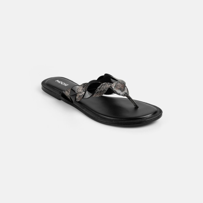 Mochi Women Black Casual Slippers