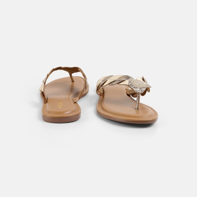 Mochi Women Gold Casual Slippers (SKU: 32-1770-15-36)