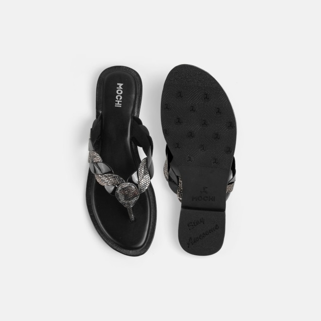 Mochi Women Black Casual Slippers (SKU: 32-1770-11-36)