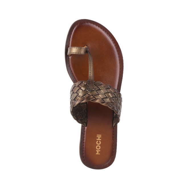 Mochi Women Antique-Gold Casual Slip Ons (SKU: 32-1800-28-36)