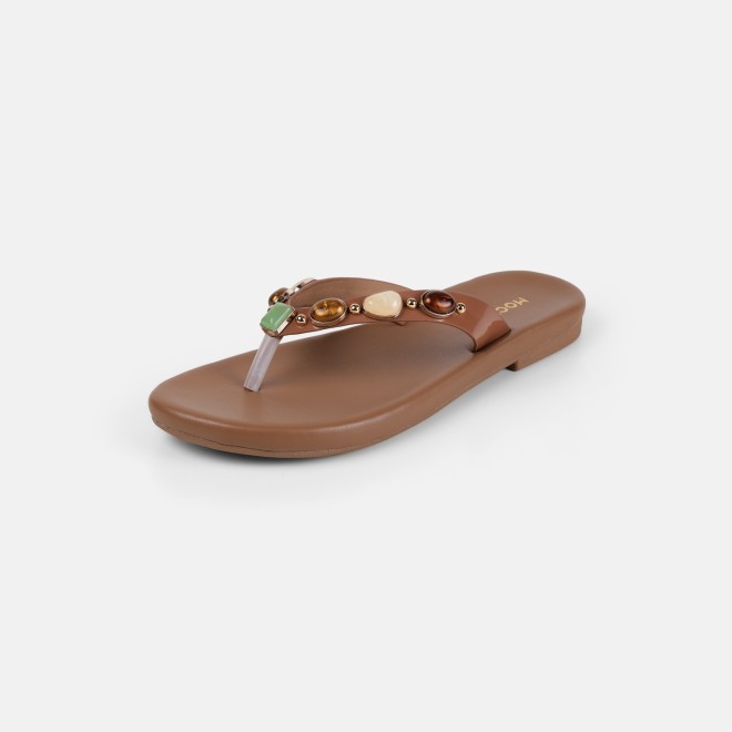 Mochi Women Beige-red Casual Slippers (SKU: 32-1810-89-36)