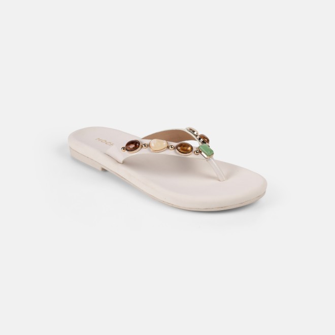 Mochi Women Off-white Casual Slippers (SKU: 32-1810-66-36)