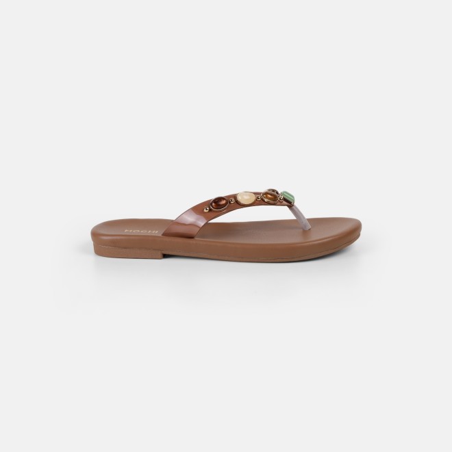 Mochi Women Beige-red Casual Slippers (SKU: 32-1810-89-36)