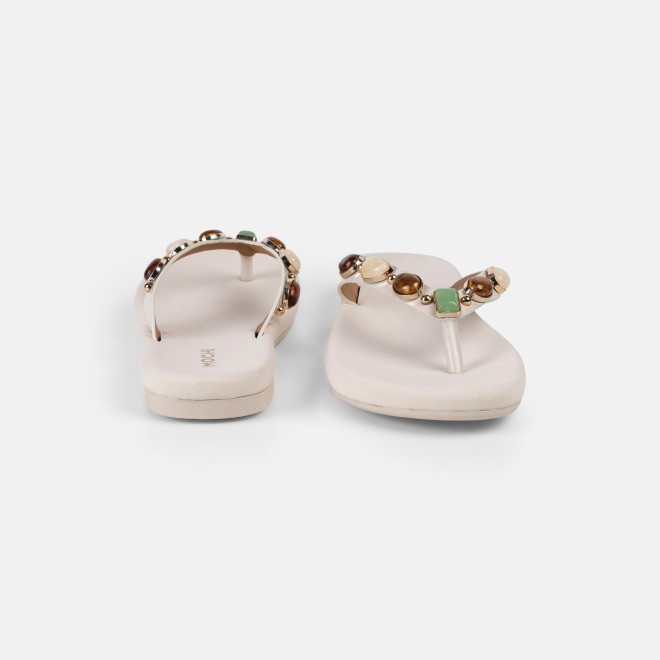 Mochi Women Off-white Casual Slippers (SKU: 32-1810-66-36)