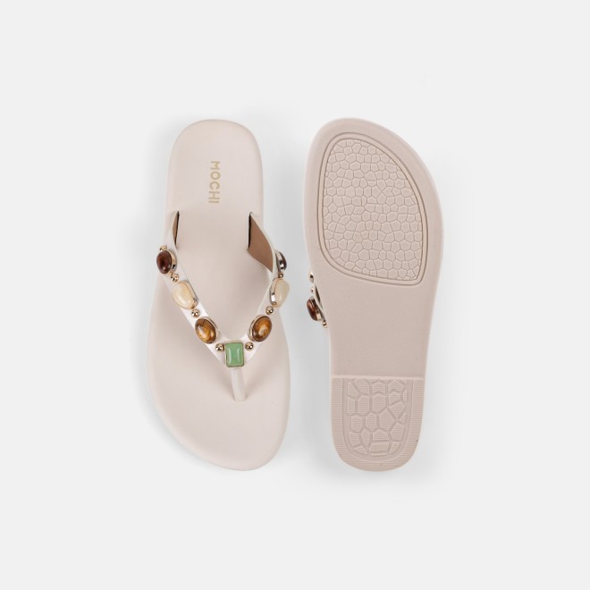 Mochi Women Off-white Casual Slippers (SKU: 32-1810-66-36)