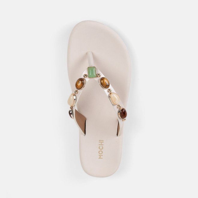 Mochi Women Off-white Casual Slippers (SKU: 32-1810-66-36)