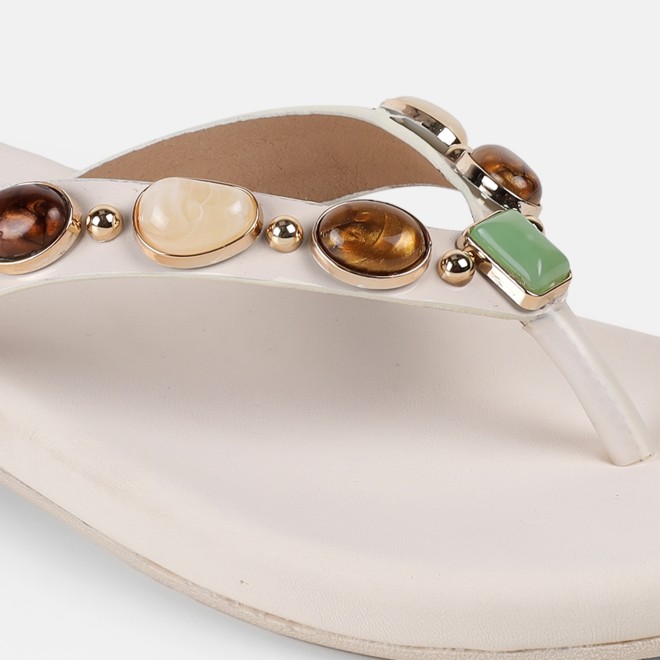 Mochi Women Off-white Casual Slippers (SKU: 32-1810-66-36)