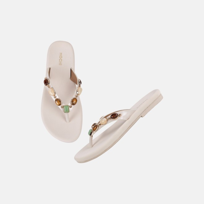 Mochi Women Off-white Casual Slippers (SKU: 32-1810-66-36)