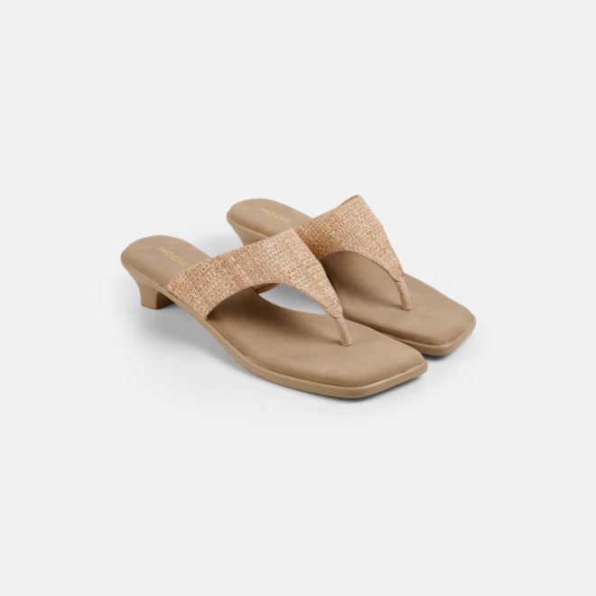 Mochi Women Beige Casual Slippers (SKU: 32-1811-20-36)