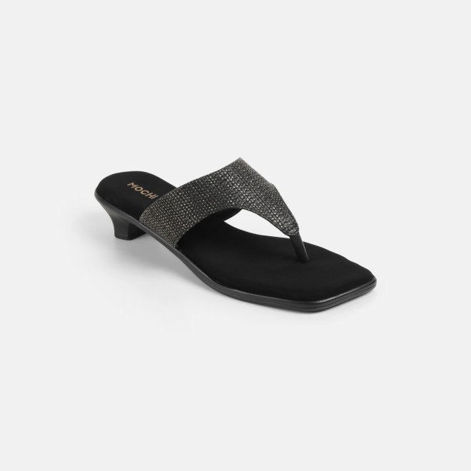 Mochi Women Black Casual Slippers