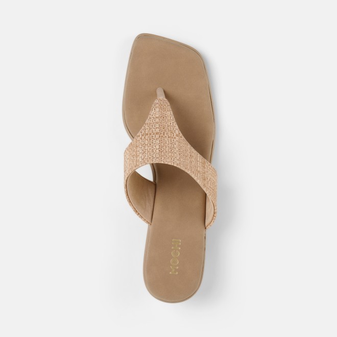 Mochi Women Beige Casual Slippers (SKU: 32-1811-20-36)