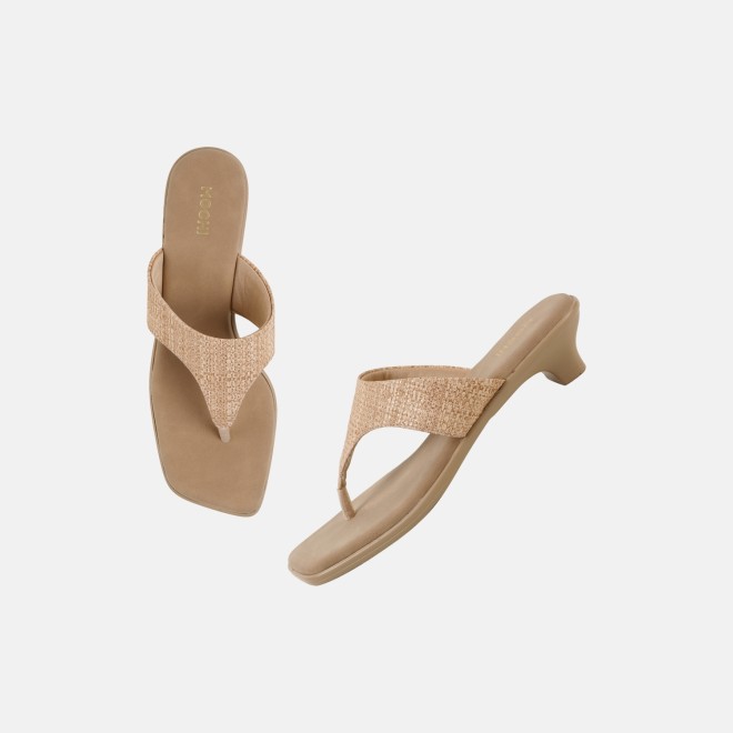 Mochi Women Beige Casual Slippers (SKU: 32-1811-20-36)