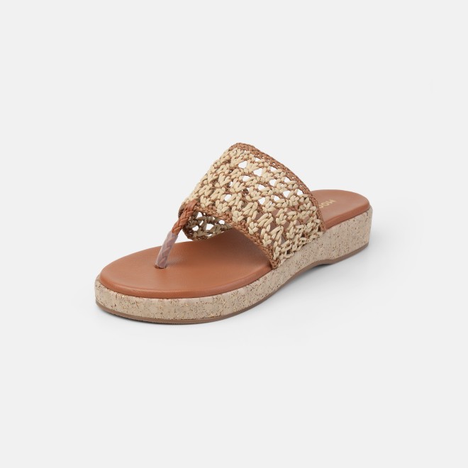 Mochi Women Tan Casual Slippers (SKU: 32-1819-23-36)