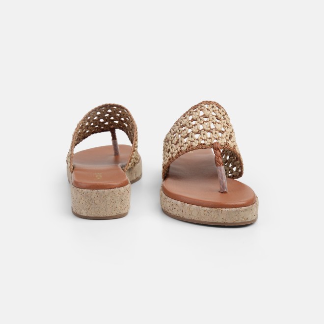 Mochi Women Tan Casual Slippers (SKU: 32-1819-23-36)