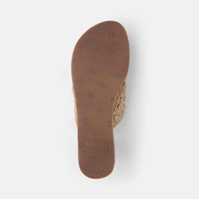 Mochi Women Beige Casual Slippers (SKU: 32-1819-20-36)