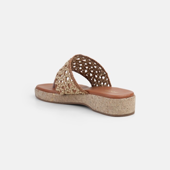 Mochi Women Tan Casual Slippers (SKU: 32-1819-23-36)