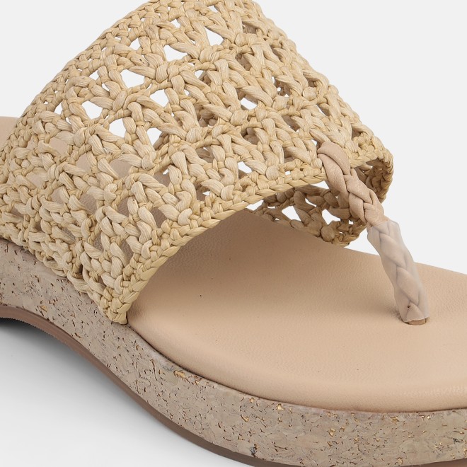 Mochi Women Beige Casual Slippers (SKU: 32-1819-20-36)