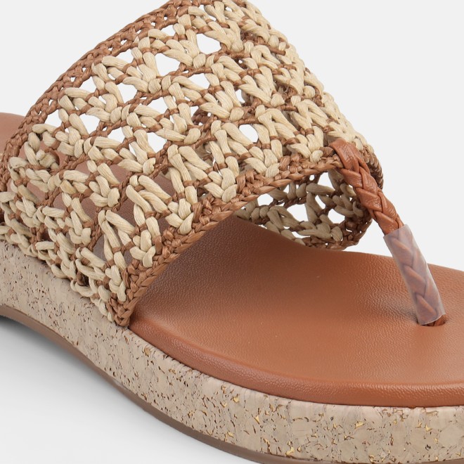 Mochi Women Tan Casual Slippers (SKU: 32-1819-23-36)