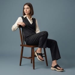 Mochi Women Black Casual Slippers