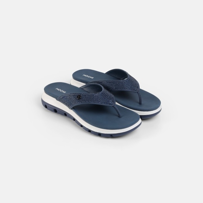 Mochi Women Blue-navy Casual Slippers (SKU: 32-1855-17-37)