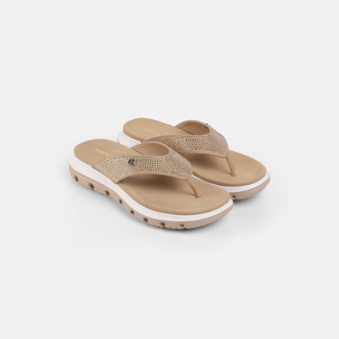 Mochi Women Beige Casual Slippers (SKU: 32-1855-20-36)