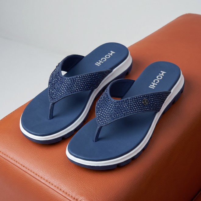 Mochi Women Blue-navy Casual Slippers (SKU: 32-1855-17-37)