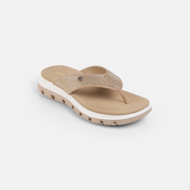 Mochi Women Beige Casual Slippers (SKU: 32-1855-20-36)