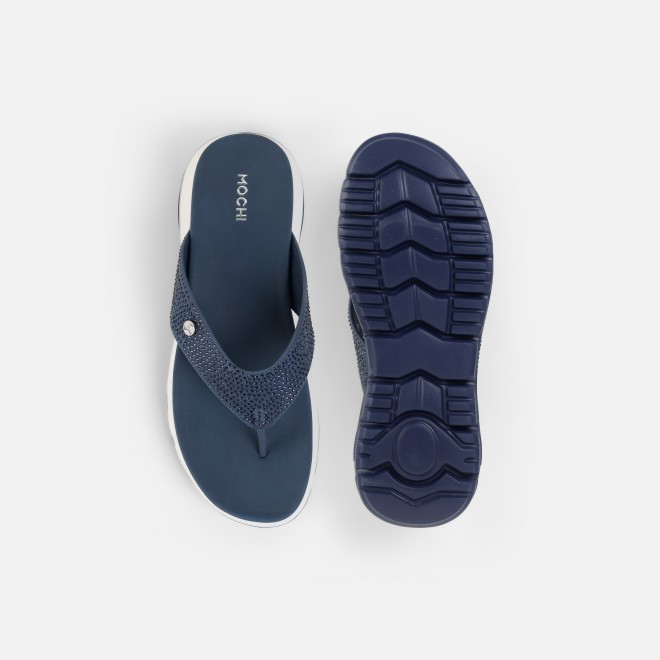 Mochi Women Blue-navy Casual Slippers (SKU: 32-1855-17-37)
