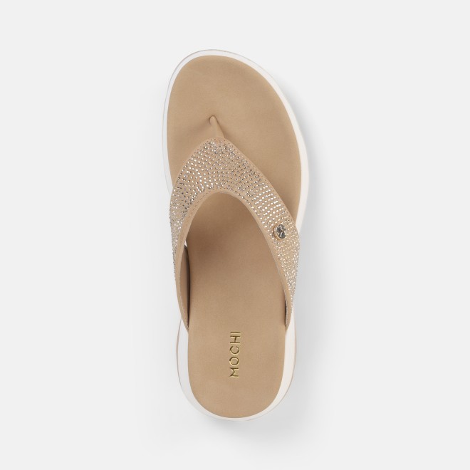Mochi Women Beige Casual Slippers (SKU: 32-1855-20-36)