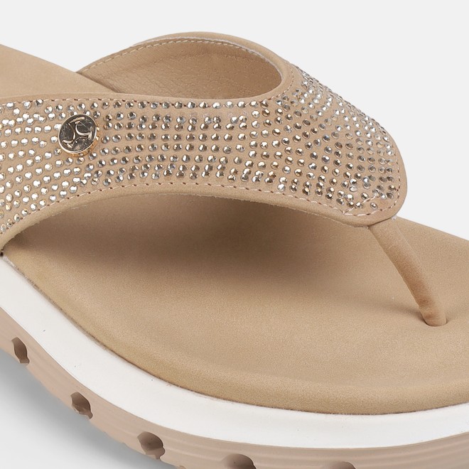 Mochi Women Beige Casual Slippers (SKU: 32-1855-20-36)