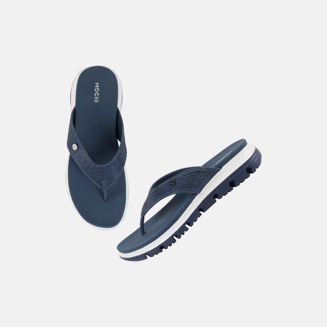 Mochi Women Blue-navy Casual Slippers (SKU: 32-1855-17-37)