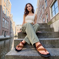 Mochi Women Tan Casual Slippers
