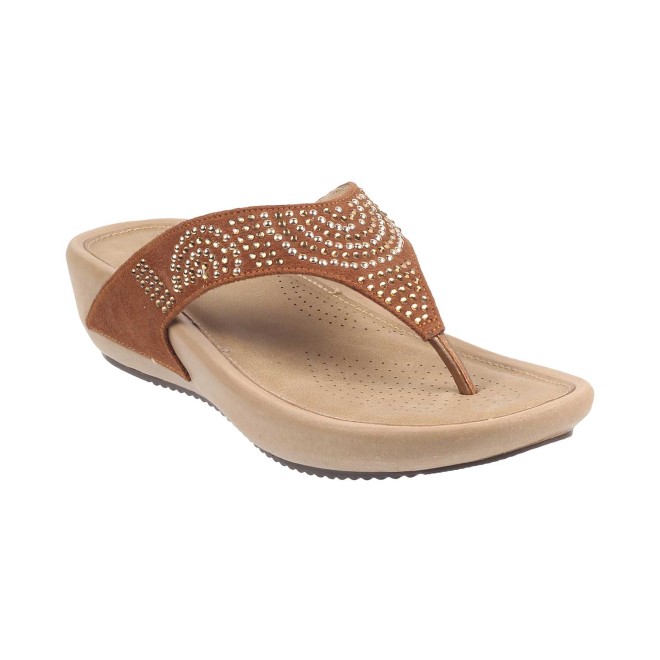 Mochi Women Tan Casual Slippers (SKU: 32-21-23-36)