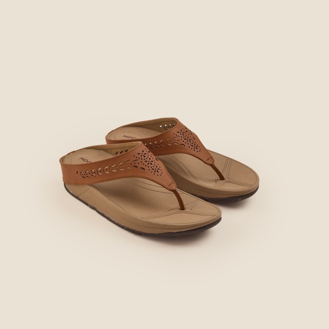 Mochi Women Tan Casual Slippers (SKU: 32-24-23-37)