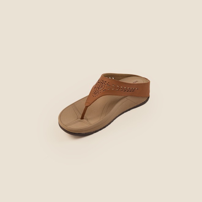Mochi Women Tan Casual Slippers (SKU: 32-24-23-37)