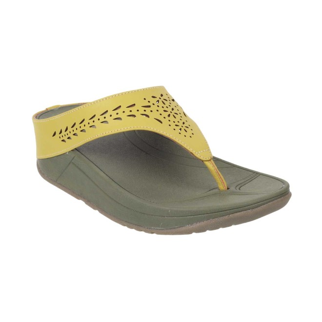Mochi Women Yellow Casual Slippers (SKU: 32-24-33-36)