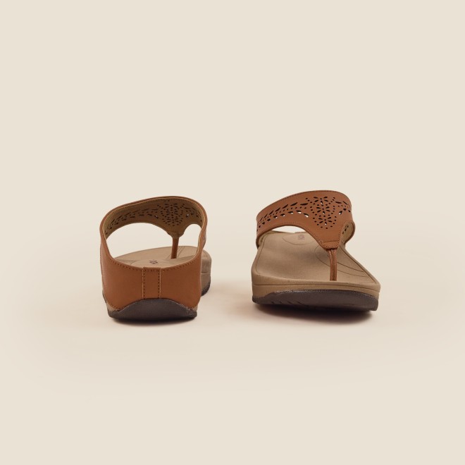 Mochi Women Tan Casual Slippers (SKU: 32-24-23-37)