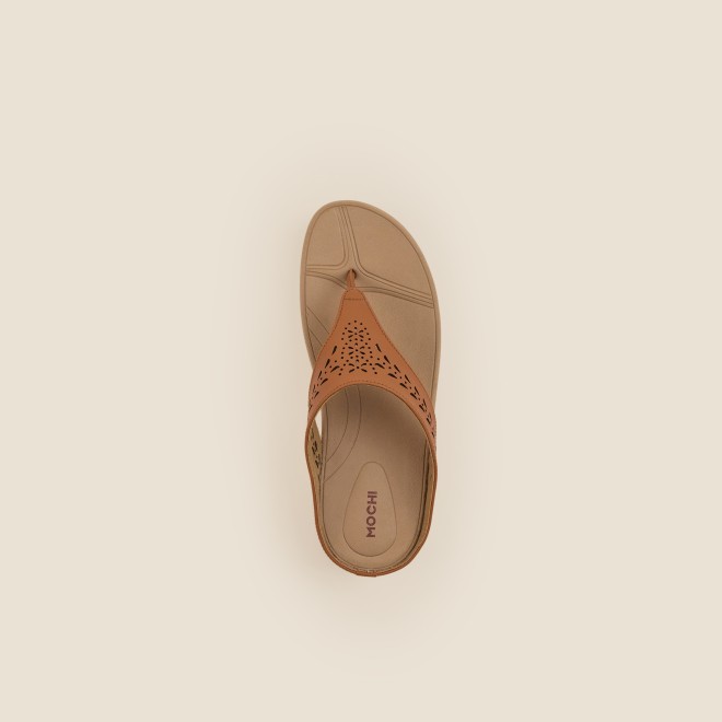 Mochi Women Tan Casual Slippers (SKU: 32-24-23-37)