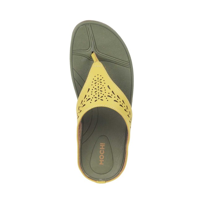 Mochi Women Yellow Casual Slippers (SKU: 32-24-33-36)