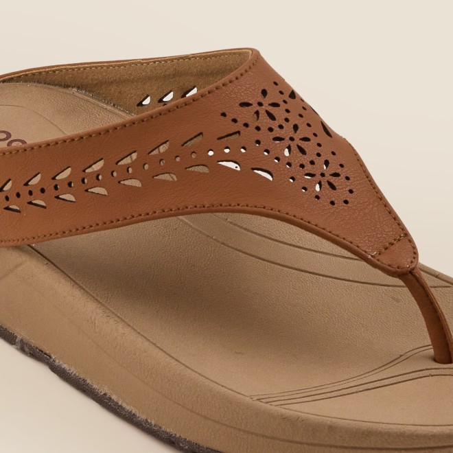 Mochi Women Tan Casual Slippers (SKU: 32-24-23-37)
