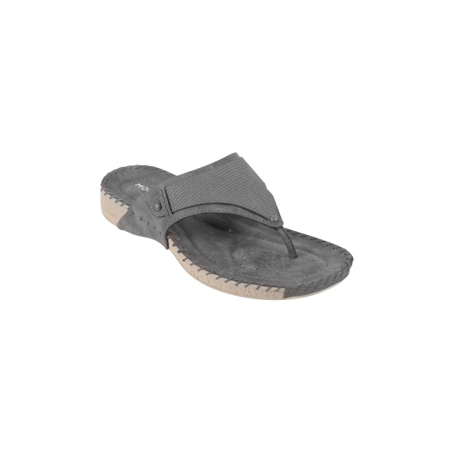 Mochi Women Grey Casual Slippers