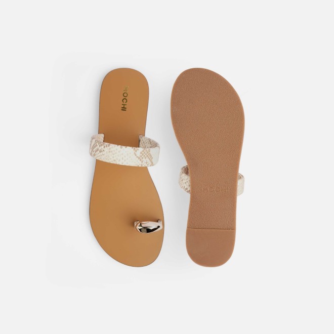 Mochi Women Beige Casual Slip Ons (SKU: 32-276L-20-42)