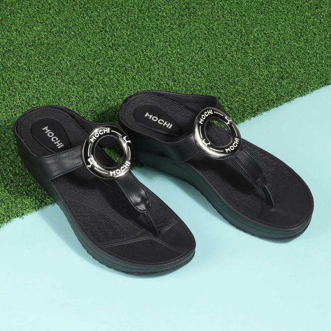 Women Black Casual Slippers
