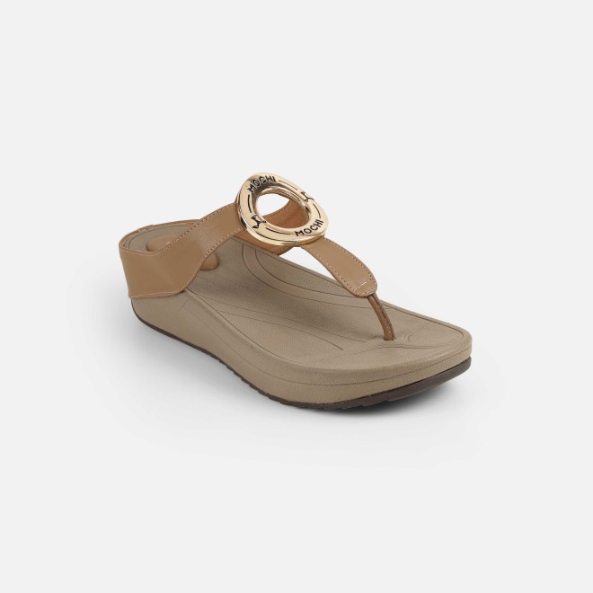 Mochi Women Beige Casual Slippers (SKU: 32-278-20-36)