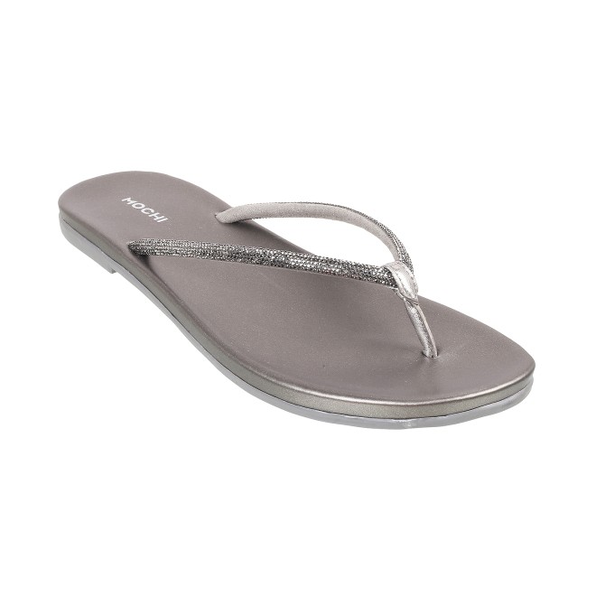 Mochi Women Gun-Metal Casual Slippers (SKU: 32-302-29-36)