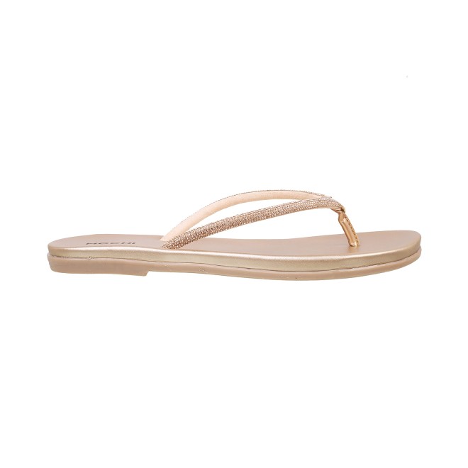 Mochi Women Gold Casual Slippers (SKU: 32-302-15-36)