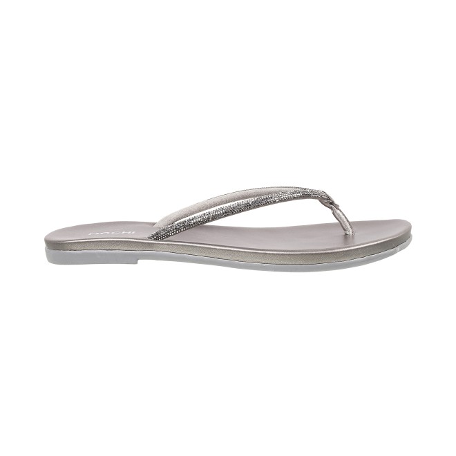 Mochi Women Gun-Metal Casual Slippers (SKU: 32-302-29-36)